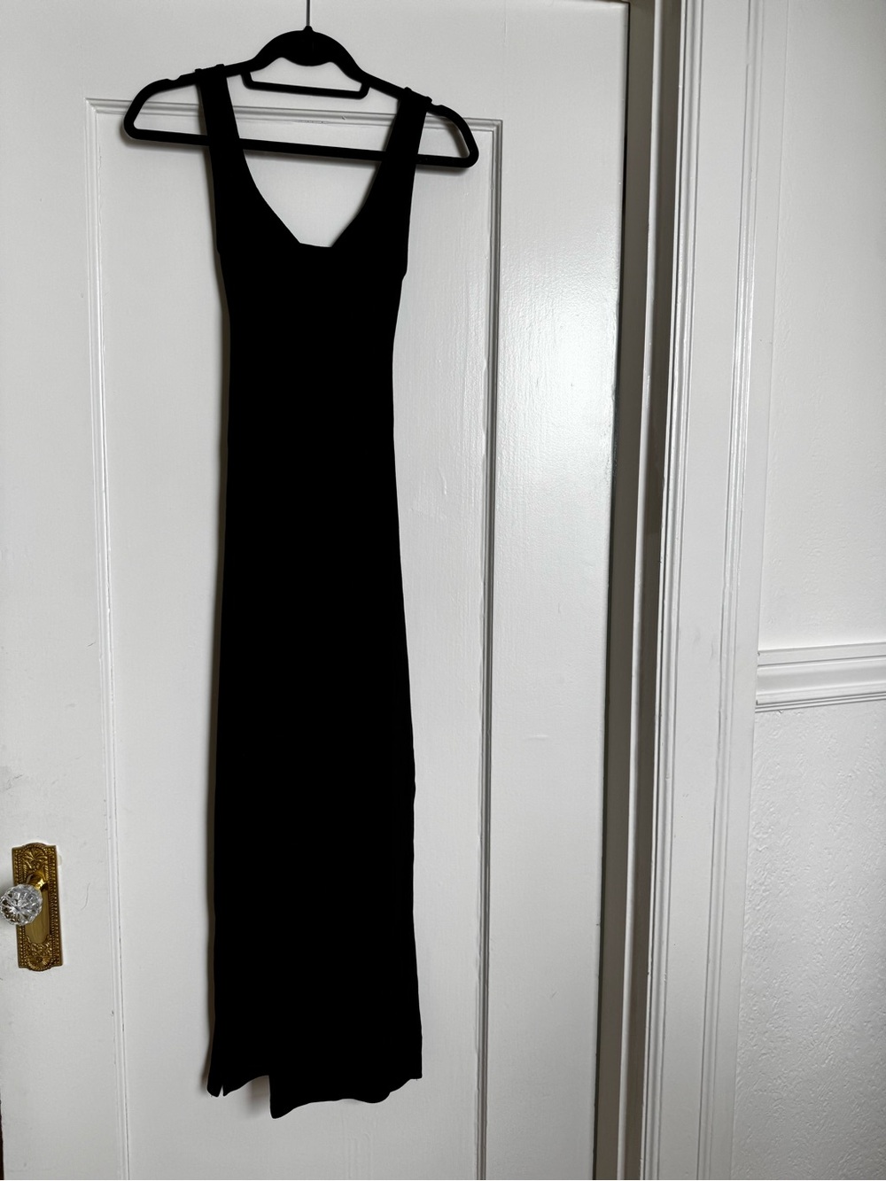 l*space Black Ribbed Maxi Dress XS